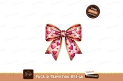 Pink Heart Bow ribbon hearts Product Image 1