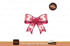 Pink Glitter Heart Bow ribbon Product Image 1