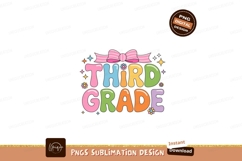 Third grade colorful text with bow image Product Image 1