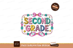 Second grade colorful lettering with bows image Product Image 1