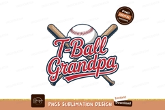 T Ball Grandpa Baseball Design Vector Sublimation Design PNG Product Image 1