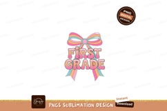 Retro Rainbow Bow First Grade Graphic image Product Image 1