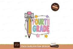 Colorful Pencil Bow Stars Fourth Grade image Product Image 1