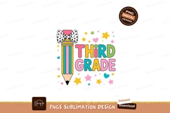 Colorful pencil with stars and text hearts Product Image 1