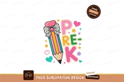 Preschool Pencil Bow Hearts Stars image Product Image 1