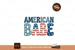 American Babe Patriotic Typography stars Product Image 1