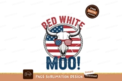 Bull Skull Sunglasses American Flag Moo image Product Image 1