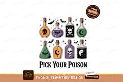 Format: Title: Halloween Potion Bottles With Skulls And Symb Product Image 1