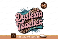 Dyslexia Teacher Retro Design Sublimation Png Product Image 1