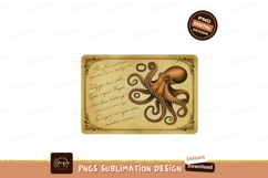 Vintage Octopus Script paper brown Product Image 1