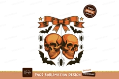 Orange Skulls Bats Spiders Ribbon image Product Image 1