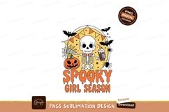 Skeleton holding drink with pumpkin and banner halloween Product Image 1