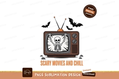 Skeleton trapped in vintage television screen horror Product Image 1