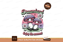 Psychedelic mushrooms and daisies vintage retro Product Image 1