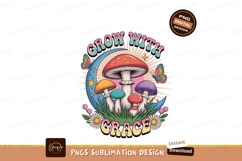 Psychedelic mushrooms moon butterflies flowers grass Product Image 1