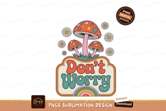 Psychedelic mushrooms daisies rainbow text image Product Image 1