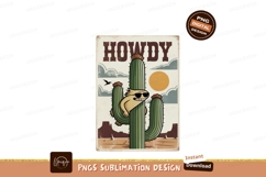 Cactus character greeting desert landscape clouds Product Image 1