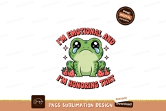 Sad frog with strawberries crying green Product Image 1