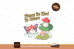 Cute mushroom characters with butterfly wings and lily pads Product Image 1