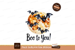 Bats flying around full moon halloween night Product Image 1