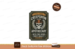 Skull with top hat and laurel wreath apothecary label Product Image 1