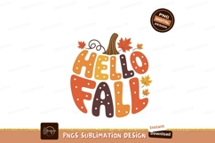 Pumpkin Hello Fall Autumn Leaves image Product Image 1