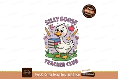 Cute goose carrying books with school supplies apple Product Image 1