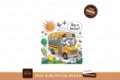 Duck driving school bus with sun and flowers image Product Image 1