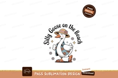 Goose wearing hat and shirt on beach bird animal Product Image 1