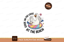Goose floating on inflatable ring bird animal Product Image 1
