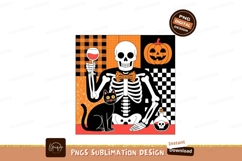 Skeleton cat pumpkin Halloween party image Product Image 1