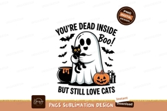 Black cat ghost pumpkin cauldron image Product Image 1