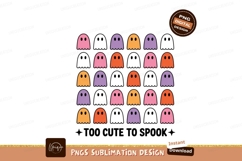 Cute colorful ghosts with text halloween pink Product Image 1