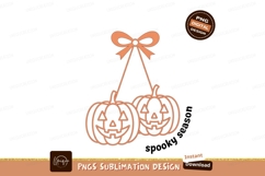 Orange Jack O Lanterns With Bow Halloween jackolantern Product Image 1