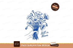 Hand holding blue poppies Sublimation P N G flowers Product Image 1