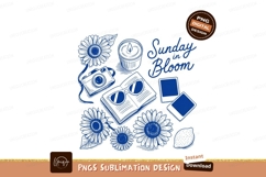 Blue flowers book camera sunglasses lemon candle image Product Image 1