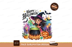 Whimsical Witch Brewing Potion halloween cauldron Product Image 1