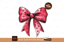 Pink Heart Bow ribbon hearts Product Image 1