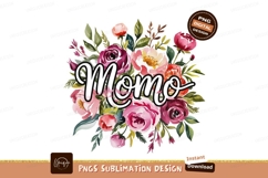 Watercolor Floral Arrangement With Mom Message PNG Product Image 1