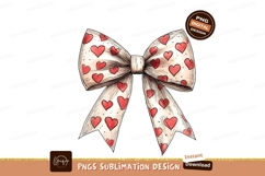 Red Heart Patterned Bow ribbon hearts Product Image 1