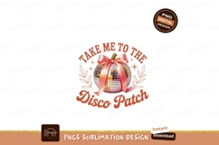 Disco pumpkin bow festive patch Product Image 1