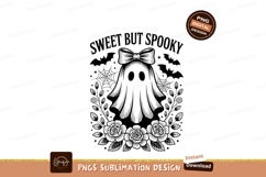 Ghost with bow and roses wreath bats Product Image 1