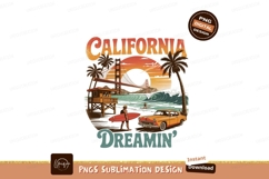 California surfing beach retro sunset image Product Image 1