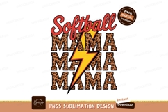 Leopard Softball Mama Design Sublimation Png Product Image 1