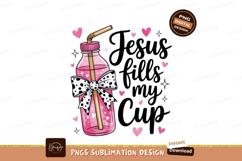 Pink drink bottle with bow and text straw Product Image 1