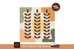 Brown leaf stems on abstract background green orange Product Image 1