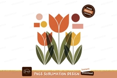 Geometric Tulips Floral Design abstract orange Product Image 1