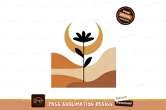 Crescent moon over abstract landscape with plant background Product Image 1