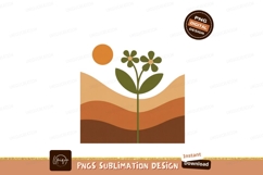 Retro Flower Landscape Sun nature Product Image 1
