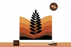 Black leaf on layered orange background brown gradient Product Image 1
